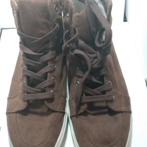 Brown suede boots